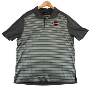 Harley Davidson New Orleans Polo Shirt‎ Mens XL Striped Gray Performance Stretch